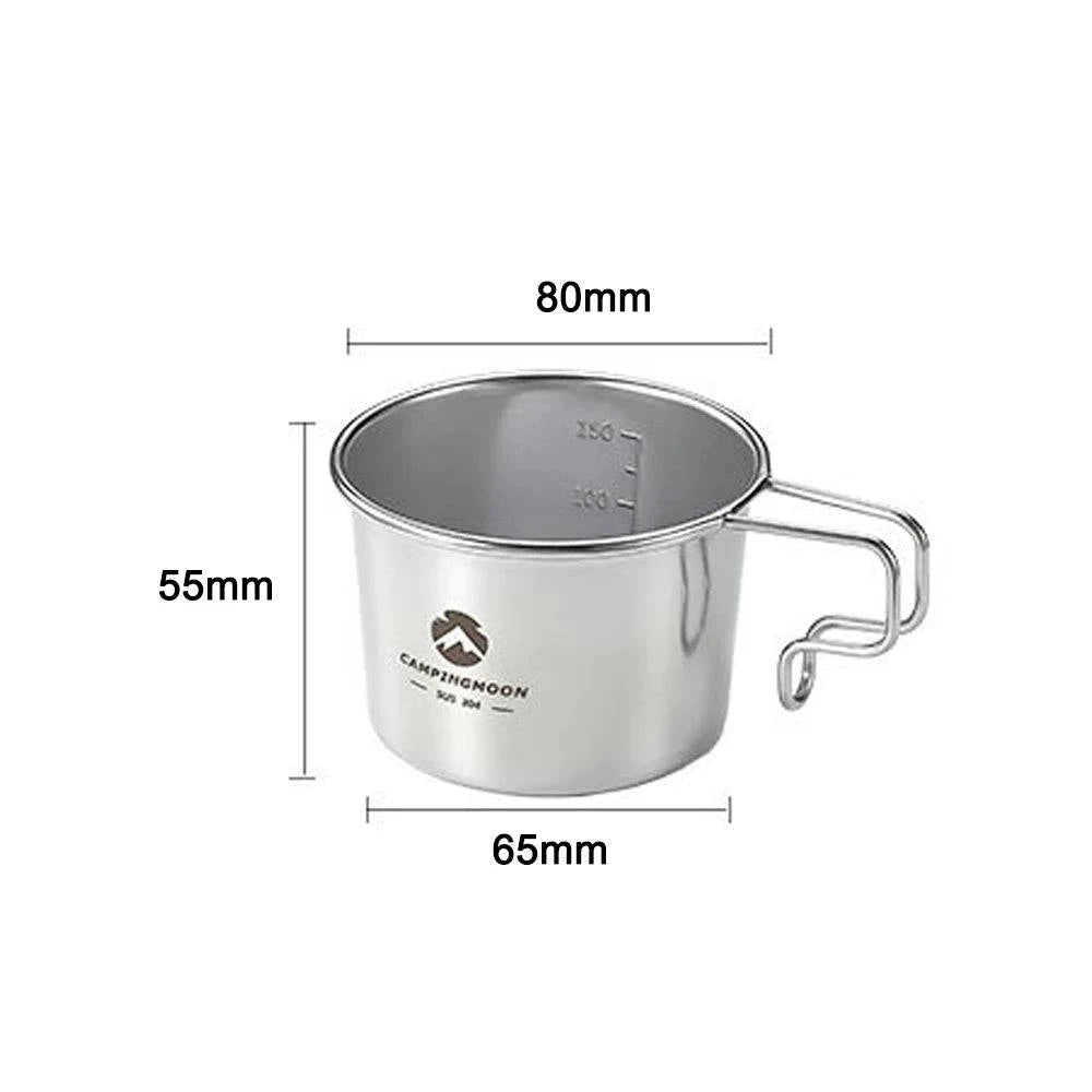 S190 210ml Sierra Cup Outdoor Stainless Steel Picnic Tableware Portable Barbecue Hiking Camping Cup Cookware Equipment 2022 New-WAYBIKER