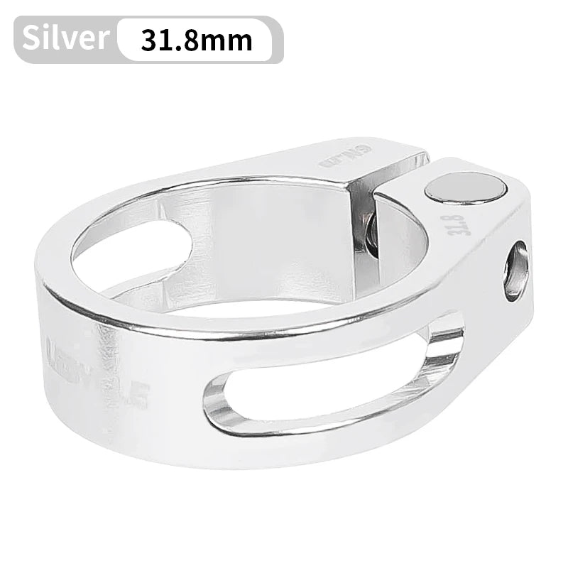 Lebycle Bike Lockout Seatpost Clamps Hollow Out Bike Quick Release Seat Post Clamps Ring Seatpost Latch Cycling Accessories-WAYBIKER