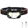 1100 Lumen Headlamp Flashlight, Rechargeable LED Headlight with White and Red Light, Waterproof Motion Sensor Headlamp