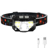 1100 Lumen Headlamp Flashlight, Rechargeable LED Headlight with White and Red Light, Waterproof Motion Sensor Headlamp-WAYBIKER