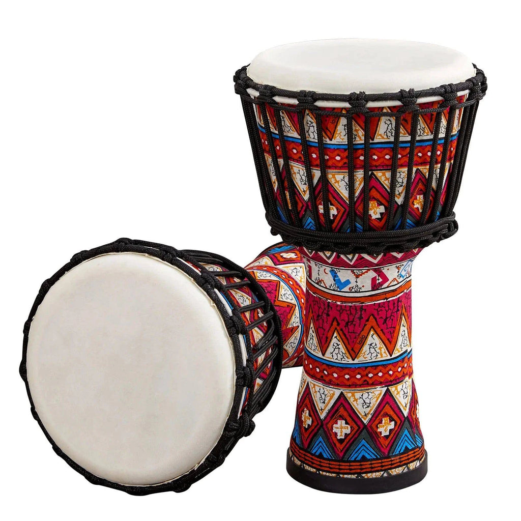 8 Inch Portable African Drum Djembe Hand Drum with Colorful Art Patterns Percussion Musical Instrument-WAYBIKER