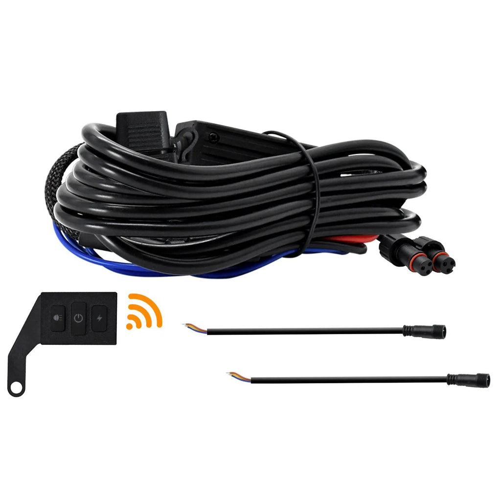 Motorcycle Wiring Harness Kit, 300W 16 AWG Waterproof Connector Wiring Harness Kit Motorcycle Spotlight Wiring Harness Kit-WAYBIKER