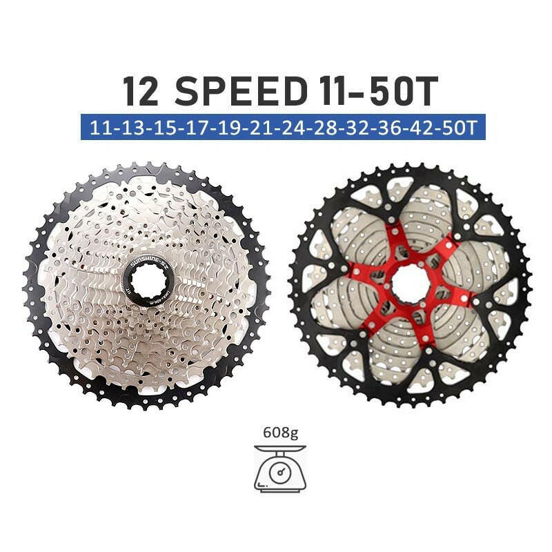 SUNSHINE 10 Speed Cassette 10S 11S 12S MTB Bike Road Bicycle Freewheel 10V 11V 12V 36/42/46/50T 52T for Deore M6000 M6100 SRAM-WAYBIKER