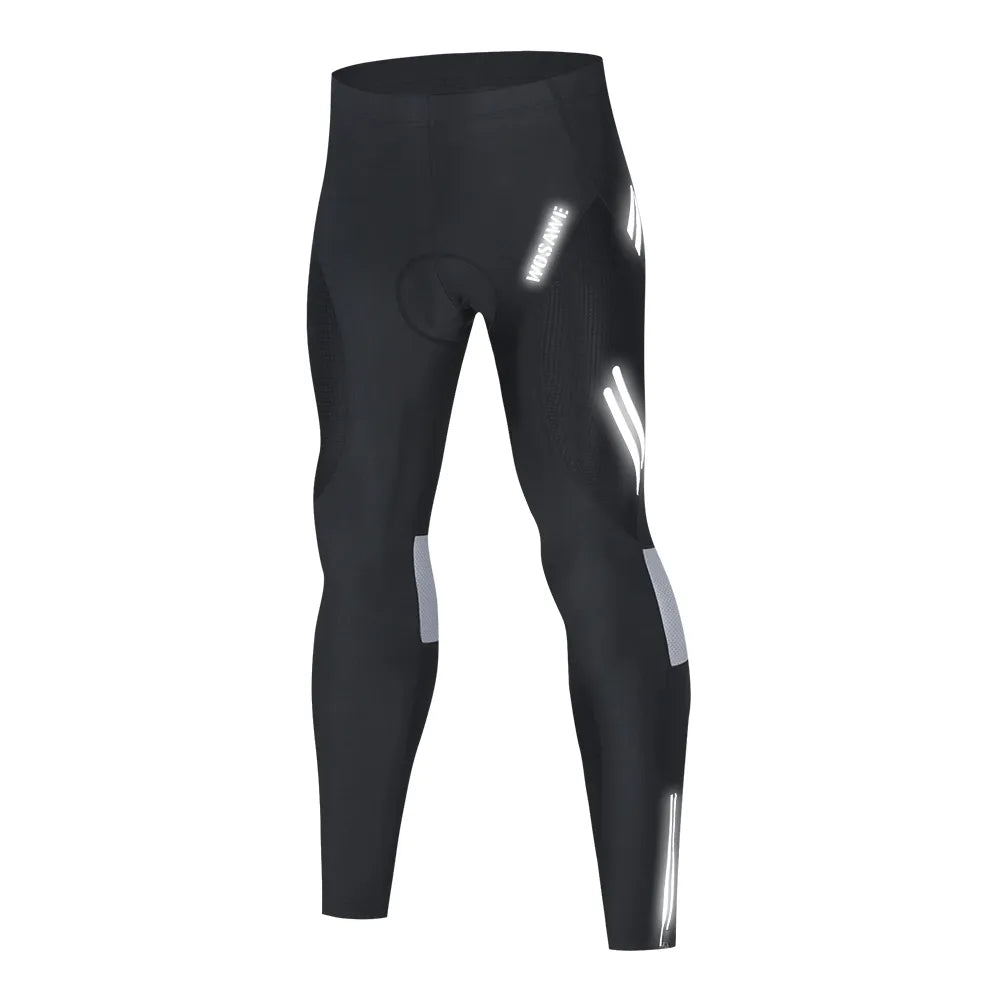 WOSAWE Men's Bike Pants Long 3D Padded Cycling Tights MTB Pants Bicycle Leggings Outdoor Riding Quick Dry Reflective Clothing-WAYBIKER