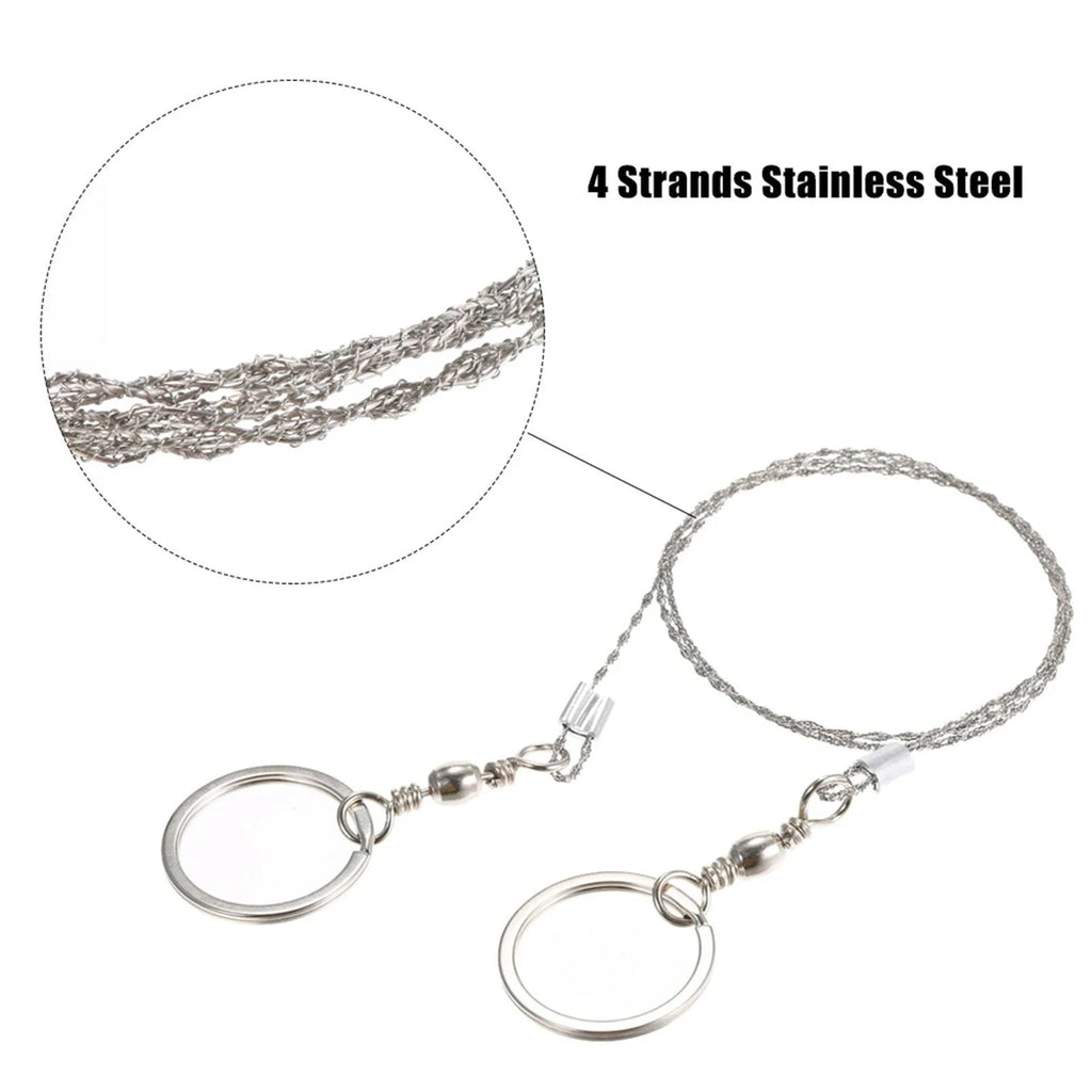 1pcs High Quality Stainless Wire Saw Emergency Travel Kit Camp Hike Scroll Outdoor Survive Silver Tool Hunt Flint Cut Equipment-WAYBIKER