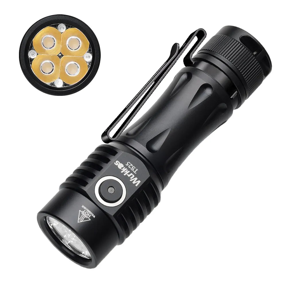 New Release Wurkkos TS25 Powerful 4000lm EDC 21700 Flashlight Quad TIR Optic With Multi Color Aux LEDs Anduril 2.0 UI USB C Char-WAYBIKER