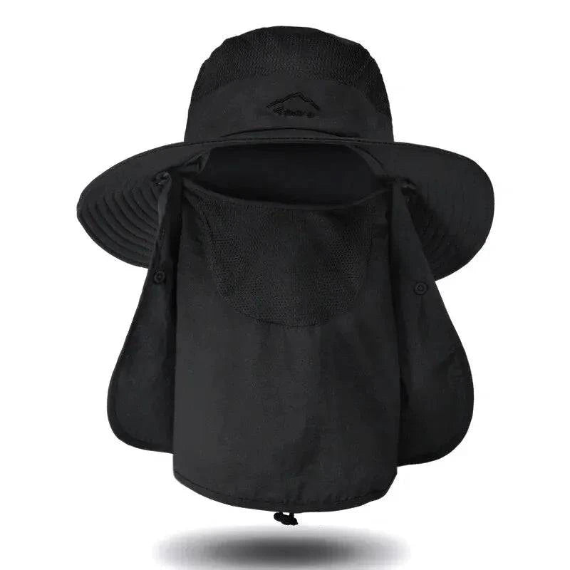 Summer Quick Dryng UV Protection Fisherman Cap Face Neck Cover Outdoor Fishing Cycling Removable Men Visor Hat Women Bucket Hat-WAYBIKER