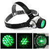 19 LED High Intensity Green Head Light Hydroponics Horticulture Grow Room Headlamp-WAYBIKER