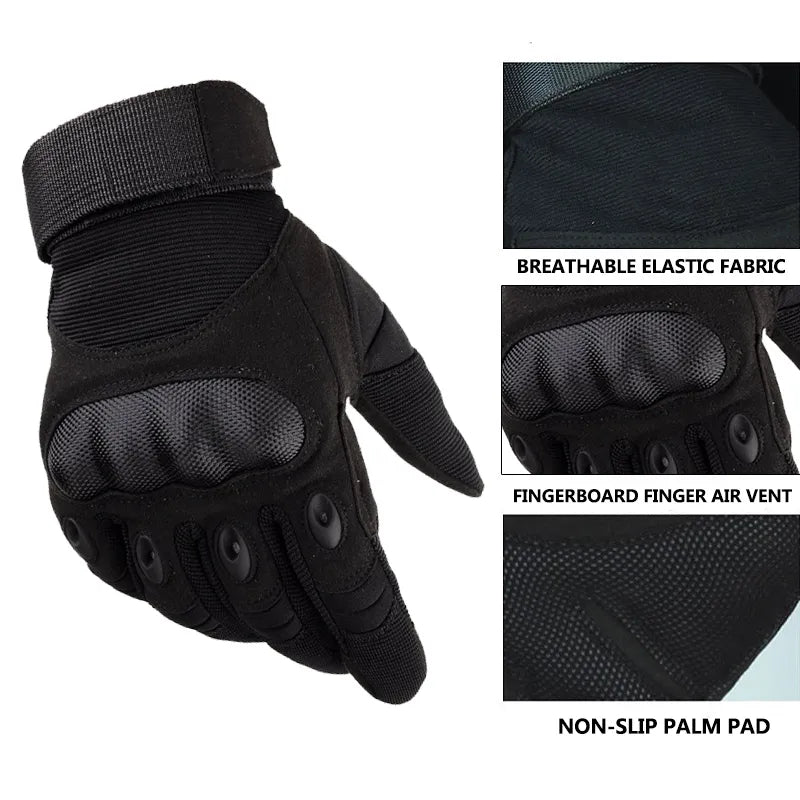 Military fan hard shell black eagle tactical sports gloves male cross border protection male five finger hard shell training-WAYBIKER
