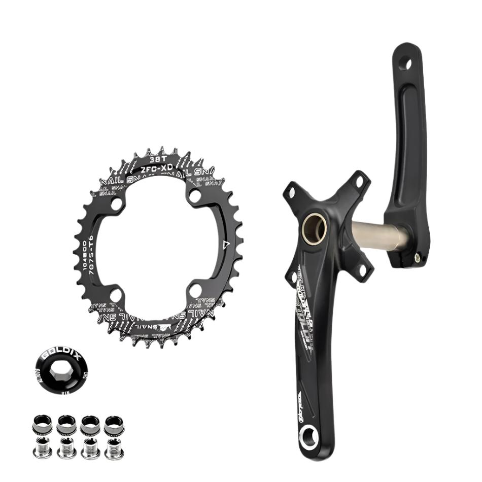 GOLDIX 104BCD Wide and narrow teeth bicycle crankset 170/175mm crank Round/Oval chain ring 32T/34T/36T/38T Bicycle crankset-WAYBIKER