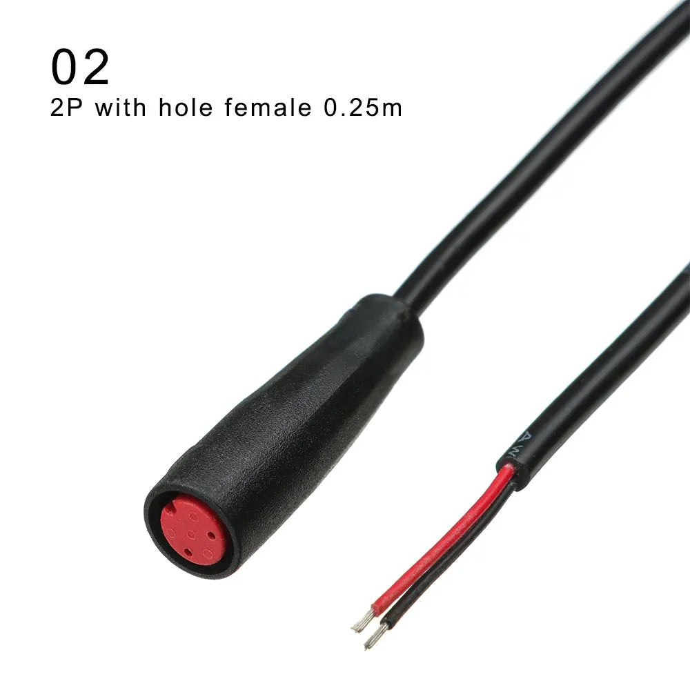 Extension cord Base Connector 2 3 4 5 6Pin 9mm Cable Waterproof Connector For Ebike Bafang Display Pin Optional Cable-WAYBIKER