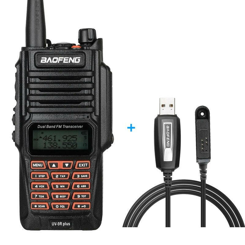 Baofeng UV-9R Plus Hign Power Dual Band 136-174/400-520MHz IP68 Waterproof Ham Radio Walkie Talkie Long Range Third Gear Power-WAYBIKER