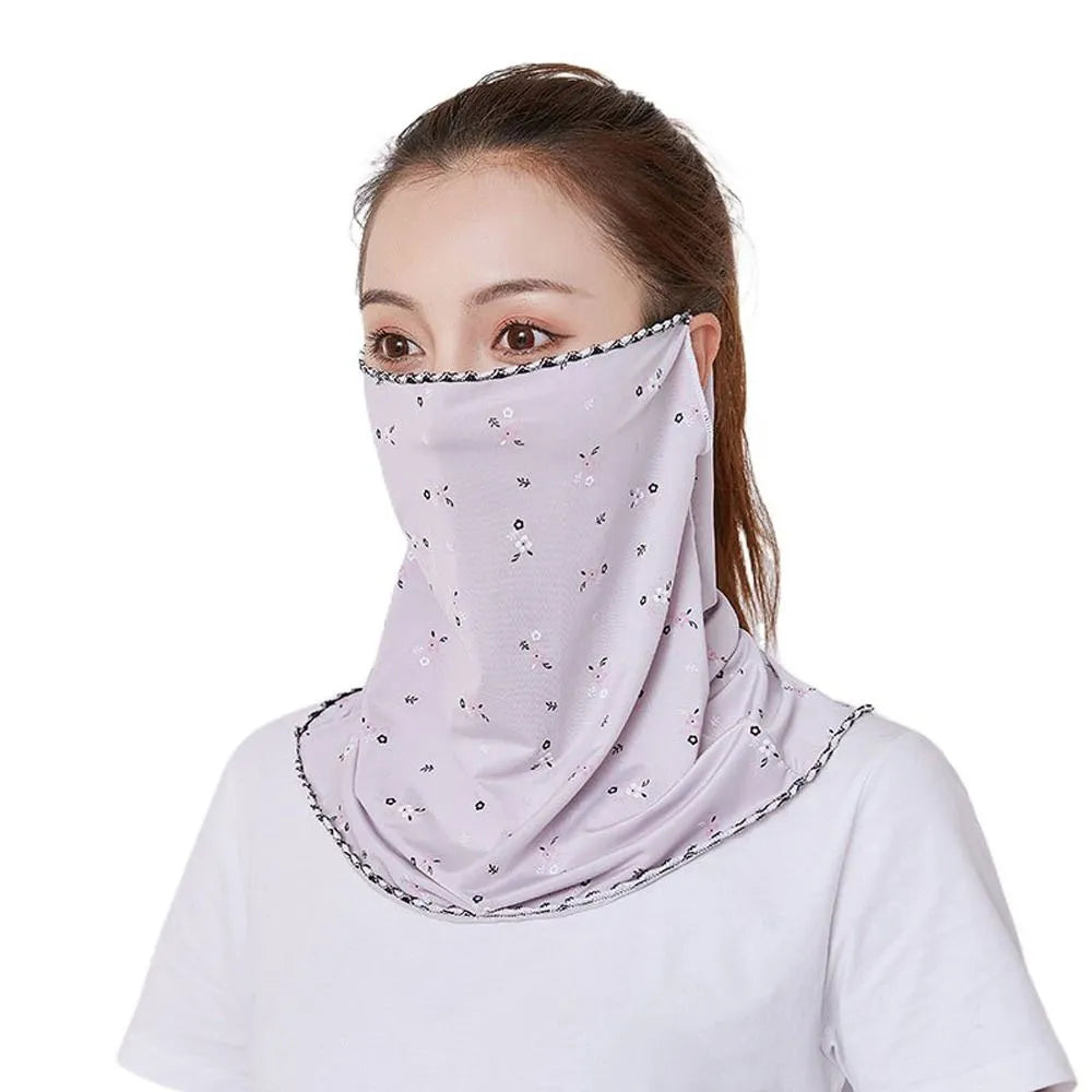 Summer Sunscreen Cycling Mask Breathable Ice Silk UV Protection Face Cover Sunscreen Veil Face Scarves With Neck Flap Outdoor Ri-WAYBIKER