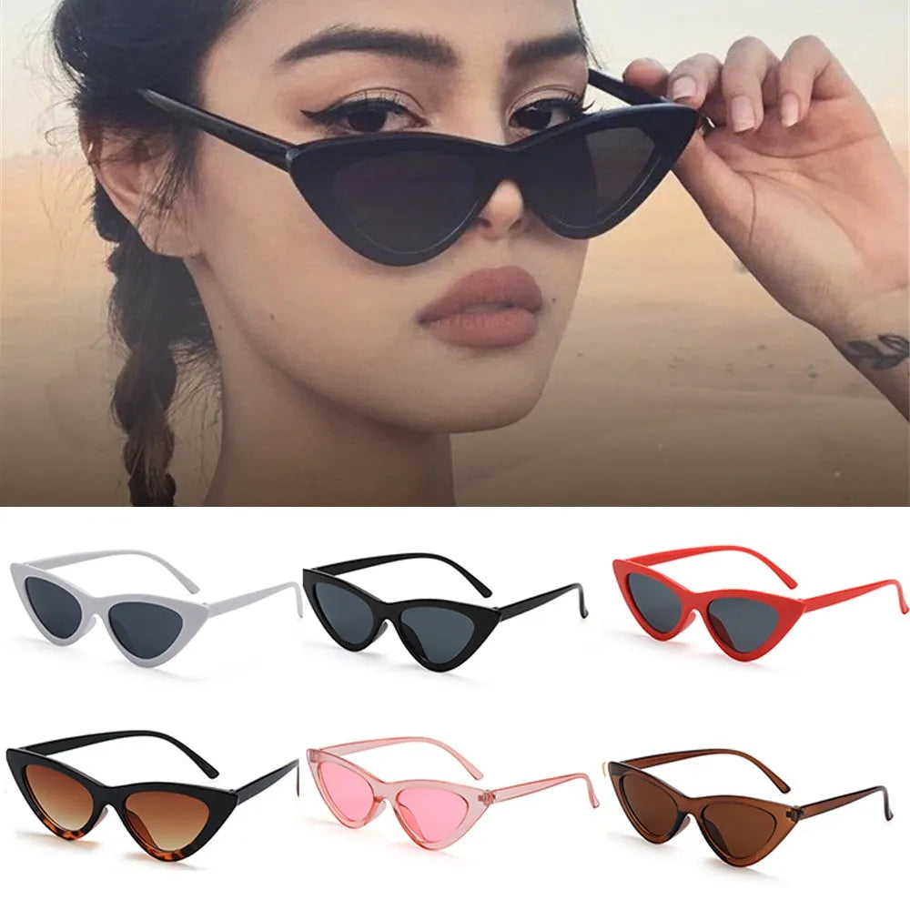Triangle Small Frame Sunglasses European And American Fashionable Cat Eye Sunshade Sunglasses Fashionable Small Frame Glasses-WAYBIKER