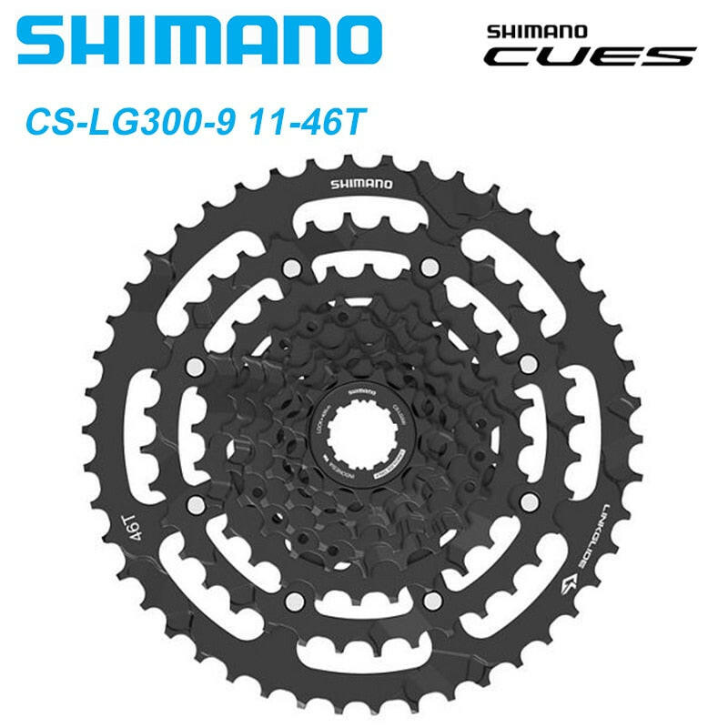SHIMANO LINKGLIDE Cassette 9-speed CS-LG300-9 11-36T/41T/46T CUES U4000 Series Sprocket 9V 9S Origibal Bike Parts-WAYBIKER