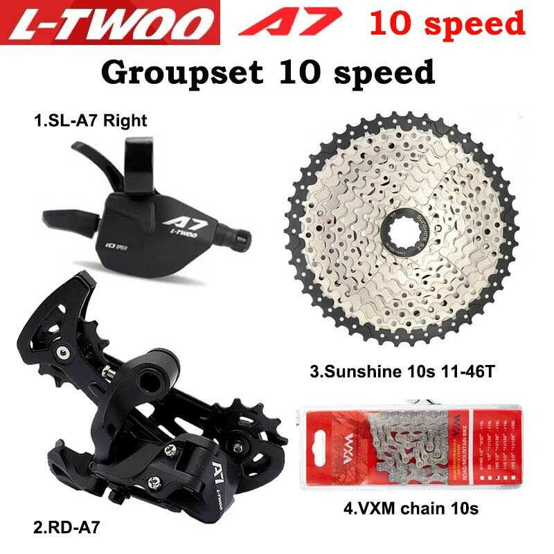 LTWOO A7 1X10S Groupset 10 speed shift lever derailleur SUNSHINE cassette 42T 46T 50T VXM Chains-WAYBIKER