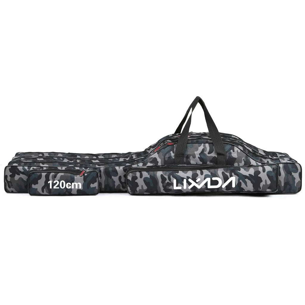 Lixada 3-Layer Portable Folding Fishing Rod Bag 90cm/120cm/150cm Fishing Tackle Case Multifunctional Fishing Rod Bags Case-WAYBIKER