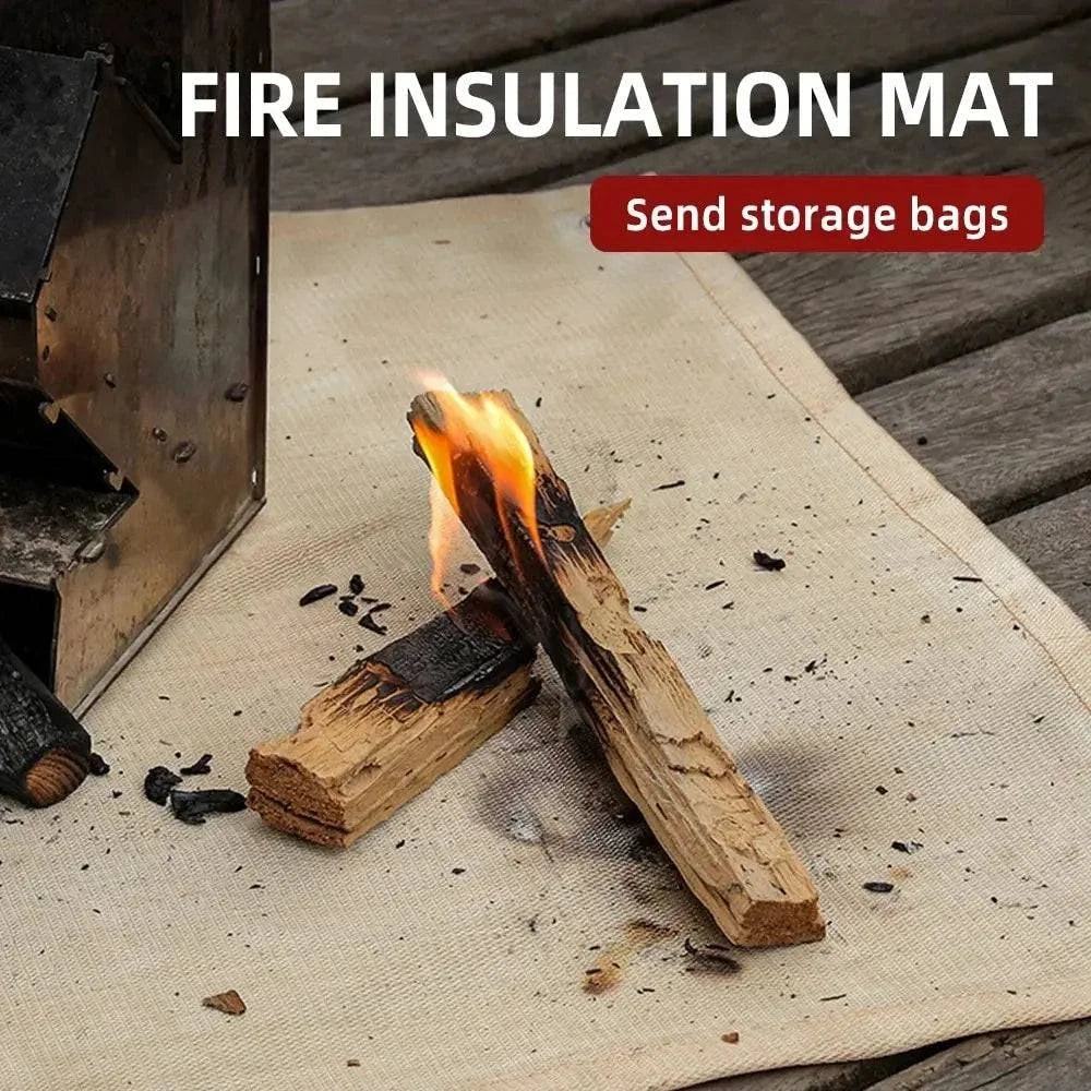 Outdoor Camping Fireproof Cloth Picnic Barbecue Insulation Mat Flame Retardant High Temperature Fire Blanket Fiberglass Mat-WAYBIKER