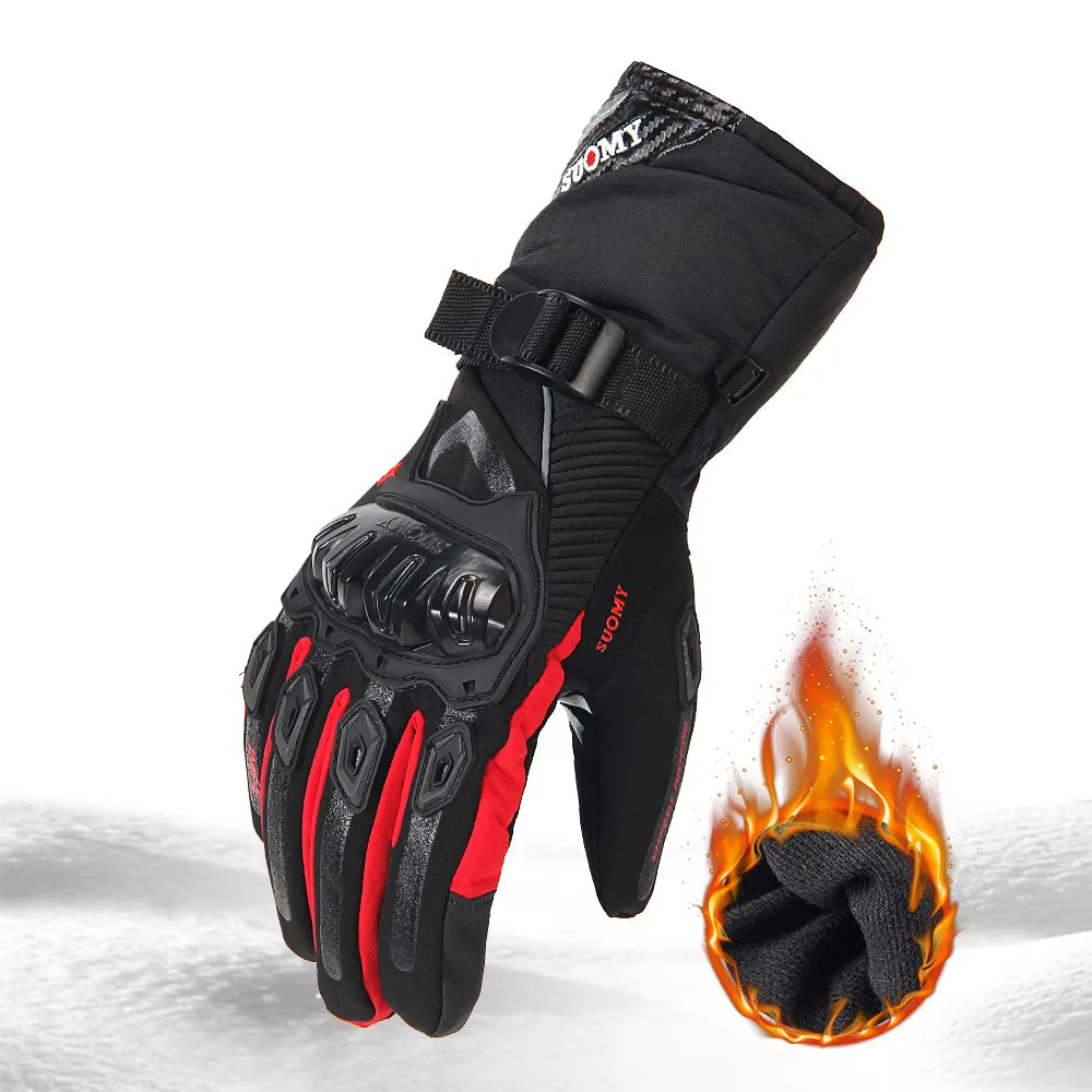 Bicycle Gloves Waterproof Moto Gloves Windproof Thermal Fleece Riding Skiing Gloves Touch Screen Protection-WAYBIKER