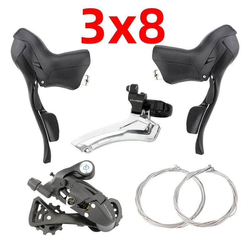 MicroNEW Road Bike Shifters 3x7 3x8 3x9 3x10 3X11Speed Brake Lever Bicycle 2x7 2x8 2x9 2x10 Speed Derailleur for Shimano-WAYBIKER