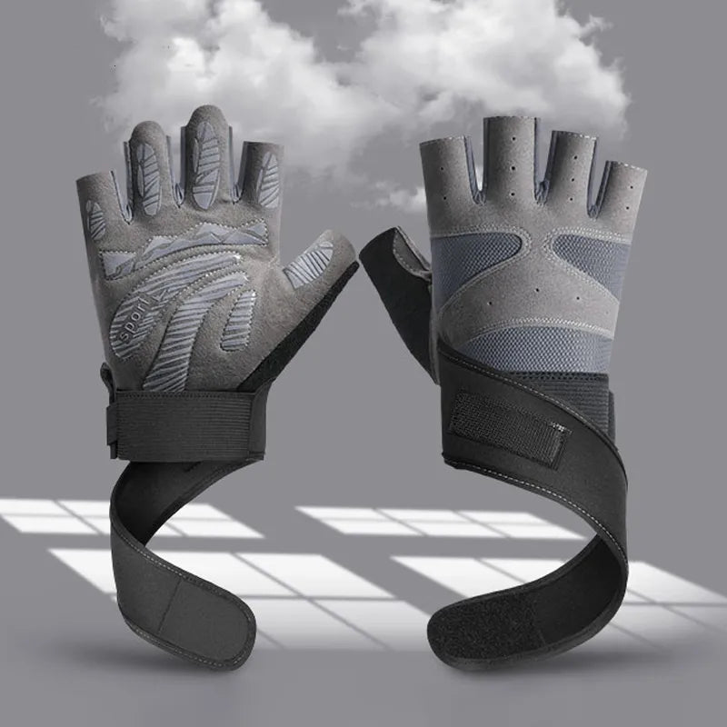 Cycling Gloves for Men Gym Body Building Training Sports Exercise Non-slip Protect Wrist Glove for Fitness Weight Lifting Boxing-WAYBIKER