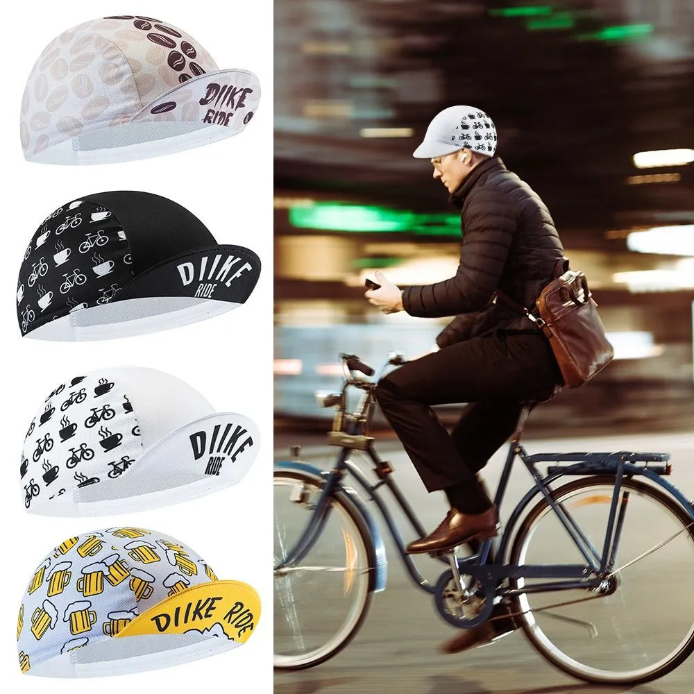 Retro Beer Coffee Ice Cream Cartoon Polyester Cycling Caps Bicycle Quick Dry Sports Hats Summer Bike Balaclava-WAYBIKER