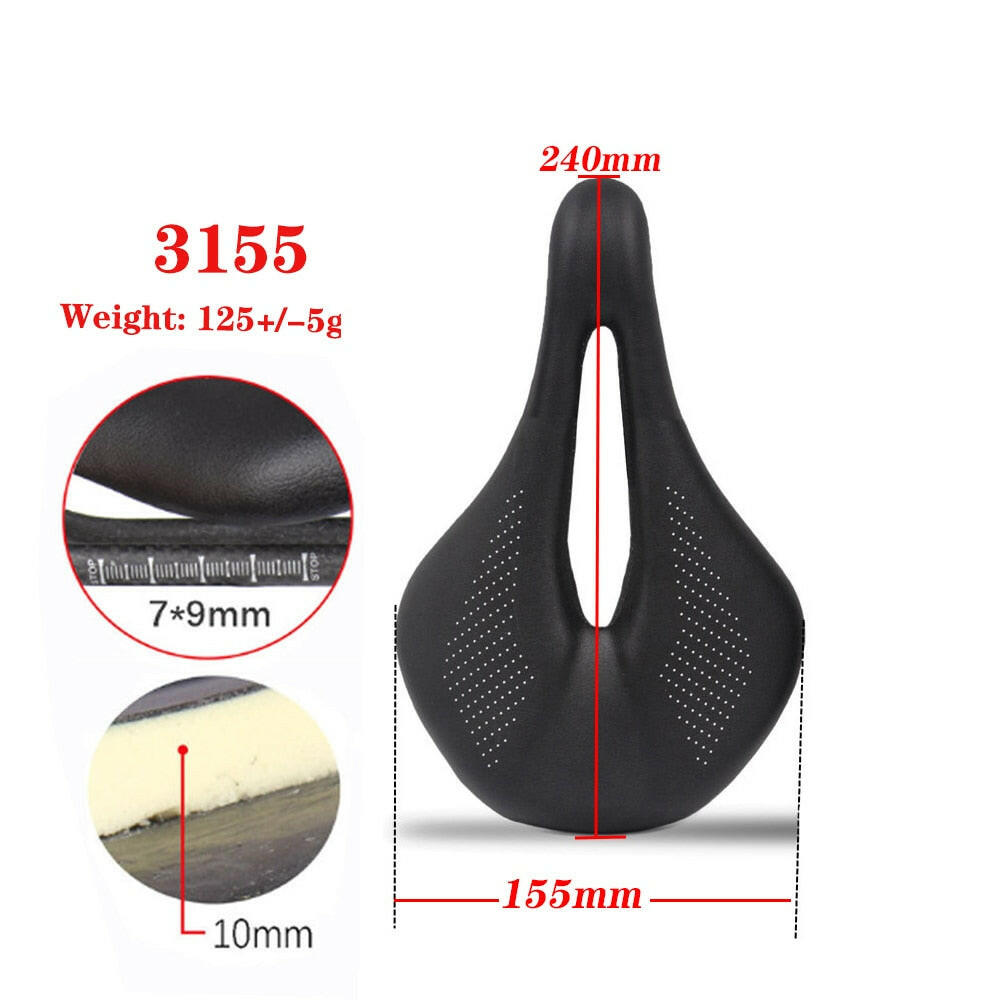 Ultralight 3K Leather Carbon Fiber Bicycle Saddle Road/ Mountain Bike Bicycle Saddle Bicycle Seat Cushion 240*143/155MM-WAYBIKER