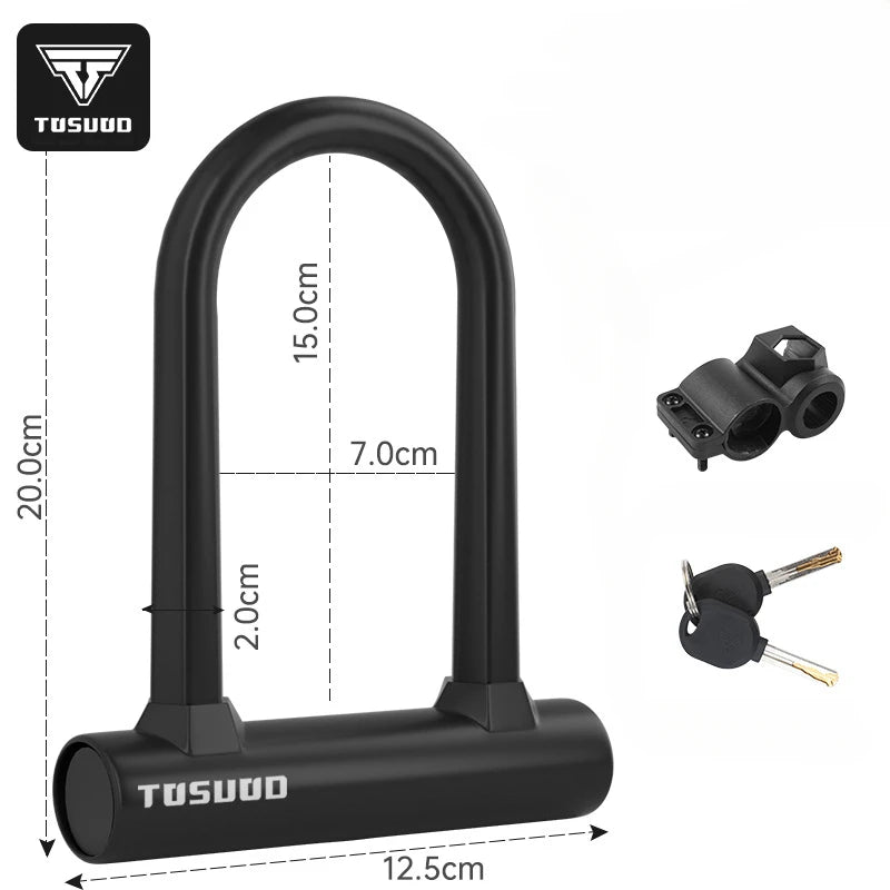 Waterproof Durable Bike U Lock Mountain Bike Road Bike Padlock Anti-theft Security Scooter Motorcycle Bike Lock Bike Accessories