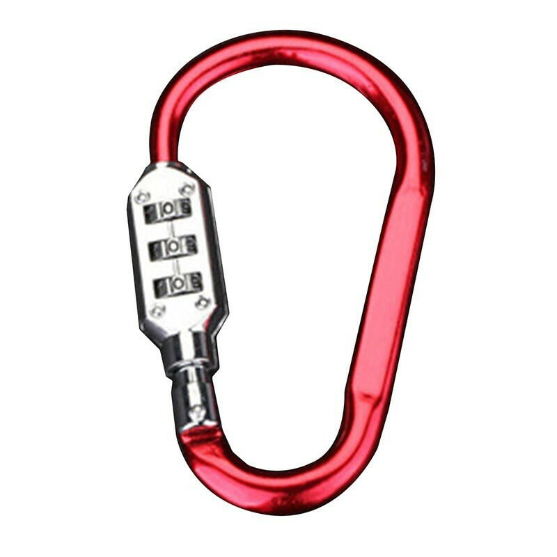 Bicycle Anti-theft Lock Carabiner Password Aluminum Alloy Hiking Bag Luggage Security Carabiner Lock3 Dial Password Padlock Tool-WAYBIKER