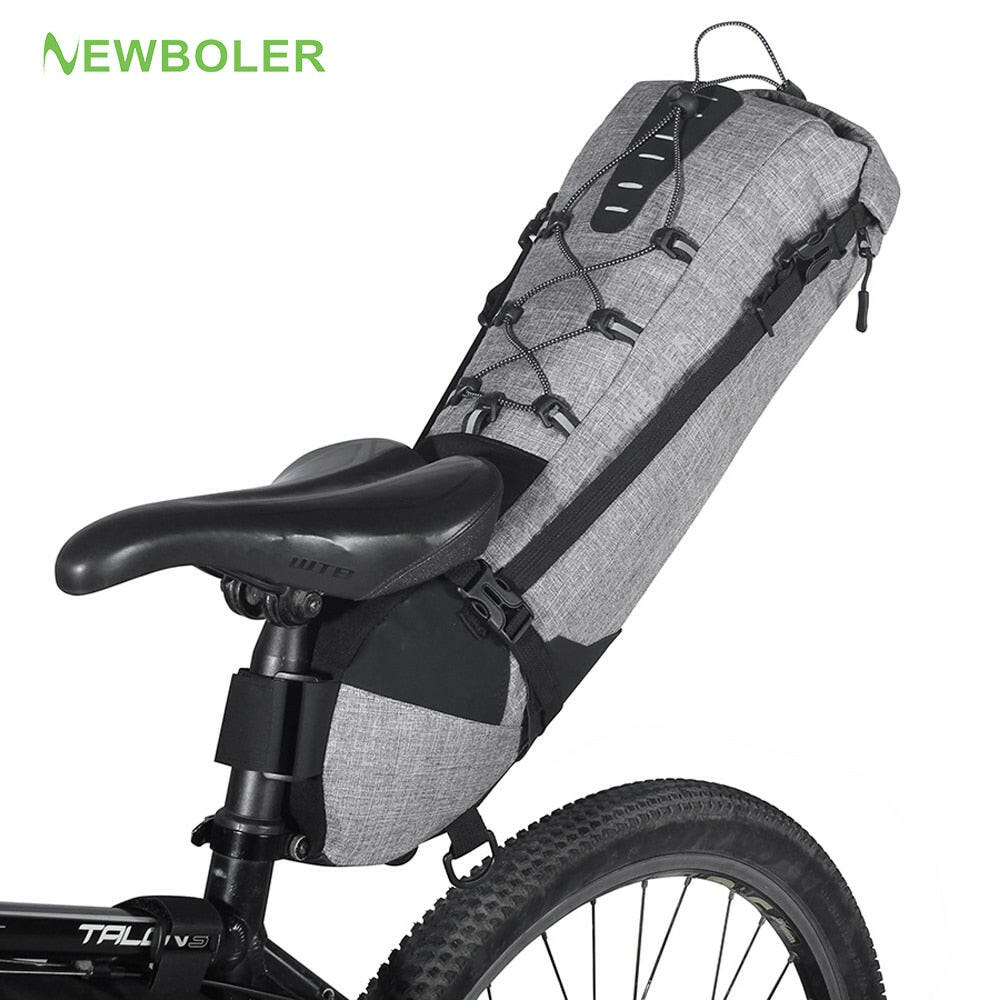 NEWBOLER Bike Bag 100%Waterproof 12L Large Capacity Bicycle Saddle Bag Cycling Foldable Tail Rear Bag MTB Road Trunk Bikepacking-WAYBIKER