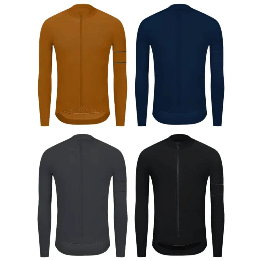 YKYWBIKE Men's Cycling Jersey Autumn 10-20°C Thermal Fleece Bicycle Jacket Long Sleeve Winter Warm Road Bike Jersey MTB Pro-WAYBIKER