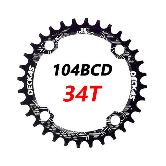 Deckas 104BCD Round Narrow Wide Chainring MTB Mountain bike bicycle 104BCD 32T 34T 36T 38T crankset Tooth plate Parts 104 BCD-WAYBIKER