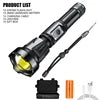 New XHP360 Most Powerful LED Flashlight Torch USB Rechargeable Tactical Flash Light 18650/26650 Waterproof Zoomable Torch-WAYBIKER