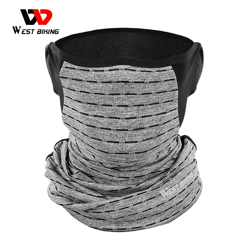 WEST BIKING Summer Cycling Face Mask Ice Fabric UV Protection Breathable Sport Scarf Ear Hanging Bike Bandanas Face Mask-WAYBIKER