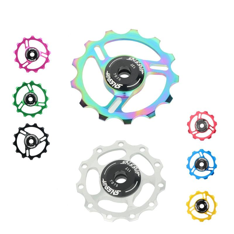 HASSNS Mtb Pulleys Bicycle Derailleur Metal Ceramics Bearing Road Mountain Bike Rear Derailleur Pulley Wheel 11T 13T Cycling-WAYBIKER