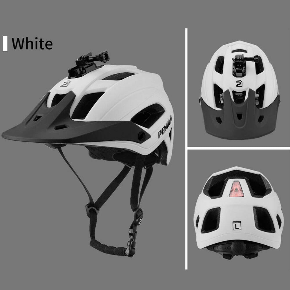 PEMILA Men MTB Bicycle Helmet Bike Safely Cap Ultra-lightweight Mountain Road Cycling Sports Riding Helmets With LED Tail light-WAYBIKER