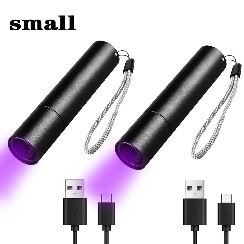 USB Rechargeable 365nm ultraviolet flashlight Cat moss fungus detection lamp black mirror fluorescent UV light-WAYBIKER