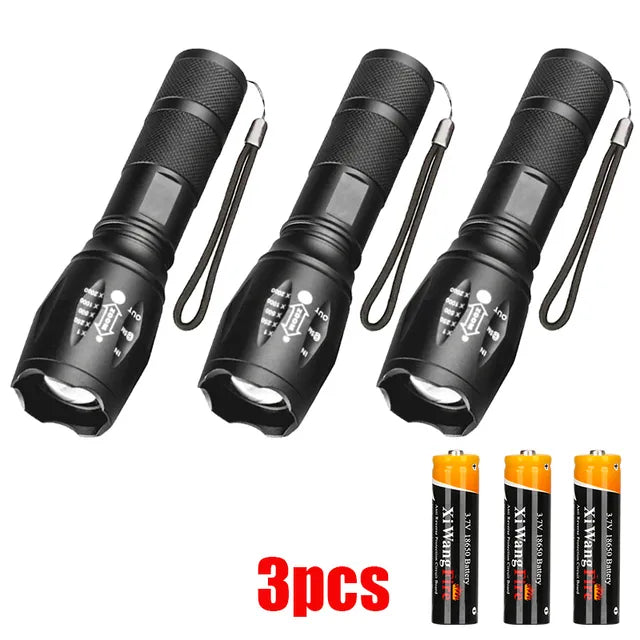 Portable Powerful  T6 Glare Flashlight LED Zoom Using 18650 Battery Outdoor Searchlight Long-Range Torch For Outdoor Camping-WAYBIKER