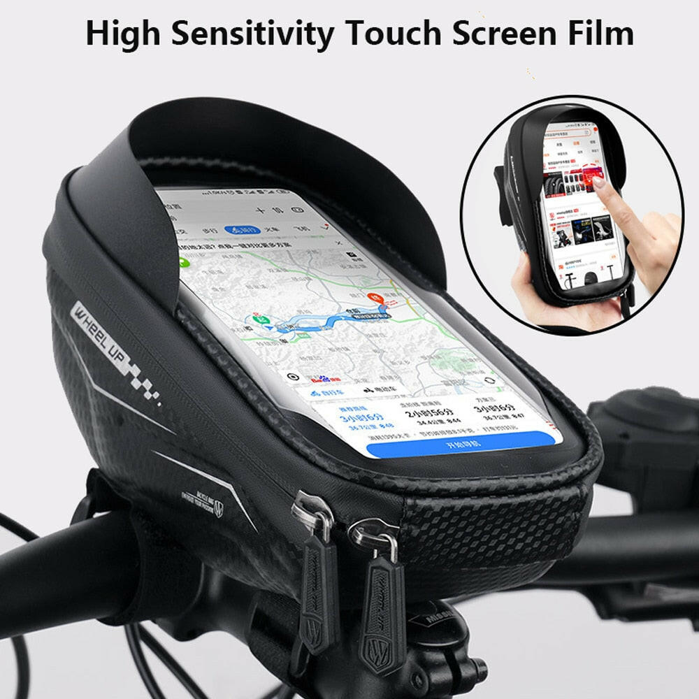 6.5 Inch Touch Screen Bicycle Bags,MTB Cycling Bike Head Tube Bag,Bicycle Handlebar Cell Mobile Phone Bag Case Holder For Bike-WAYBIKER