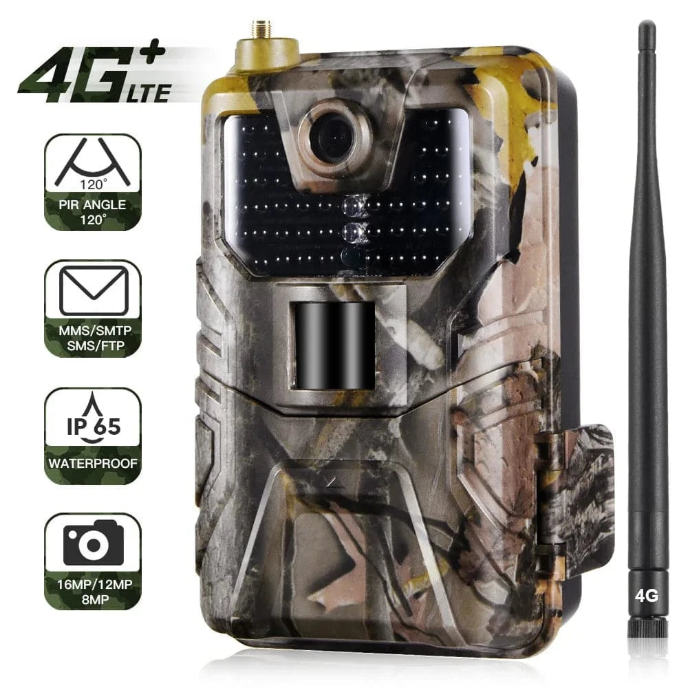 4G Hunting Trail Camera 16MP 1080P 0.3s Trigger Speed Infrared Wildlife Night Vision Camera-WAYBIKER