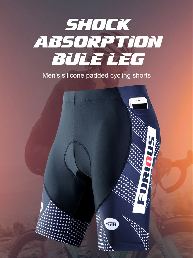 Men's cycling shorts Printed pocket mountain road bike outdoor sports pants-WAYBIKER