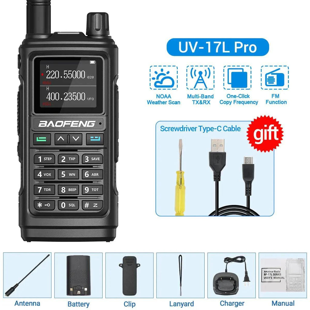 Baofeng UV-17 Pro V2 Tri Band Walkie Talkie Wireless Copy Frequency Waterproof Powerful Long Range UV-5R UV S9 Ham Two Way Radio-WAYBIKER