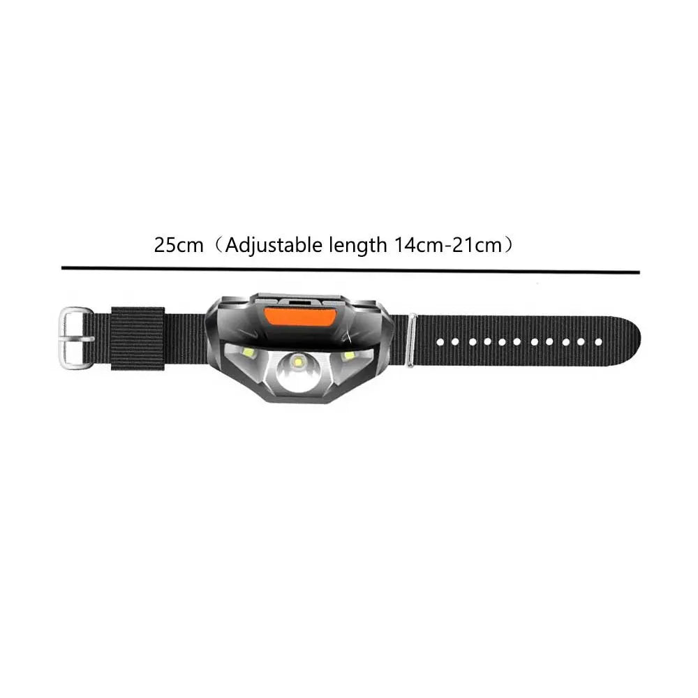 Mini Head Lamp 3 Modes Waterproof COB LED Flashlight Headlight Headlamp Torch Lanterna with Headband wrist Strap Use AA Battery-WAYBIKER