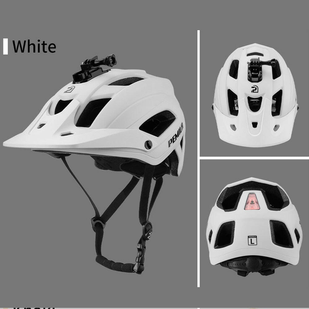 PEMILA Men MTB Bicycle Helmet Bike Safely Cap Ultra-lightweight Mountain Road Cycling Sports Riding Helmets With LED Tail light-WAYBIKER
