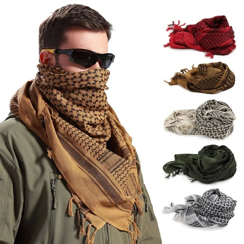 Summer Cycling man Tactical Arab Scarf Unisex Fashion Lightweight Hijab Scarf Spring Army Plaid Head Scarf Keep Warm 2023 New-WAYBIKER