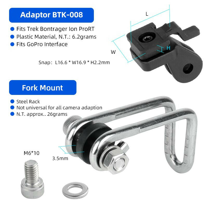 Adaptor for Trek Bontrager Ion Prort Fits GoPro Adaption Bicycle Headlight Stand Handlebar Stem Fork Helmet Saddle Mount-WAYBIKER