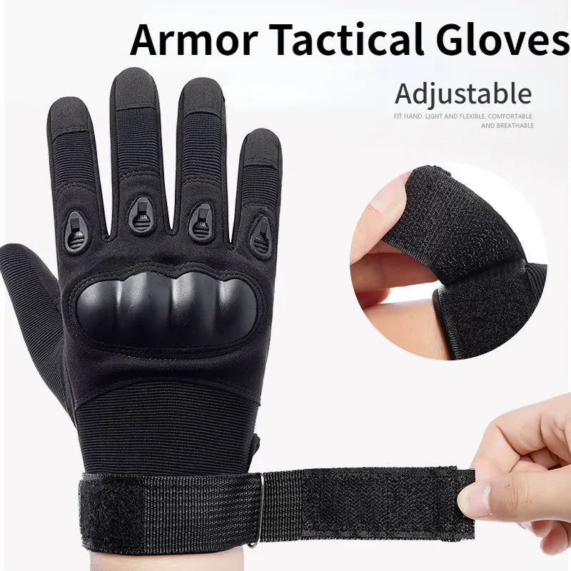 Motorcycle Gloves Military Tactic Combat Hunting Shooting Anti-slip Outdoor Riding Knuckle Protective Gloves Bycicle Accessories-WAYBIKER