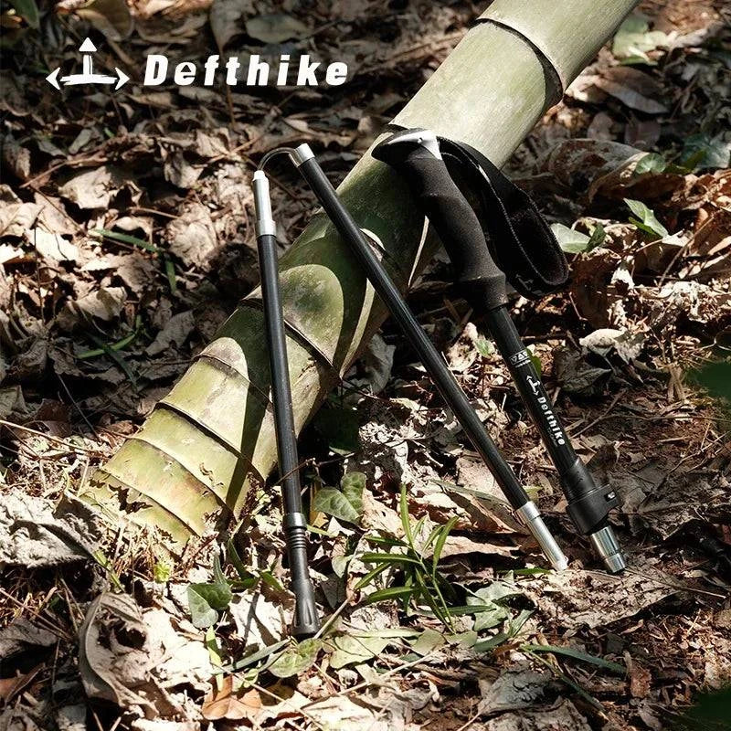 Difeike Carbon Cane Ultra Lightweight Carrying Outdoor Hiking and Climbing Equipment Telescopic Folding Climbing Cane-WAYBIKER
