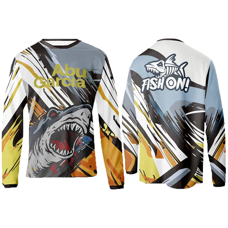 Summer long-sleeved fishing shirt, breathable and quick-drying outdoor men's fishing clothes-WAYBIKER