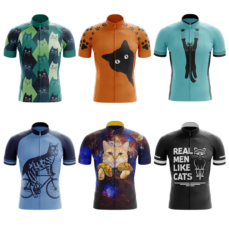 2023 Cycling Jersey Men  CAT Bike Top MTB Bicycle Shirt Mountain Road Riding Clothing Short Sleeve Summer-WAYBIKER